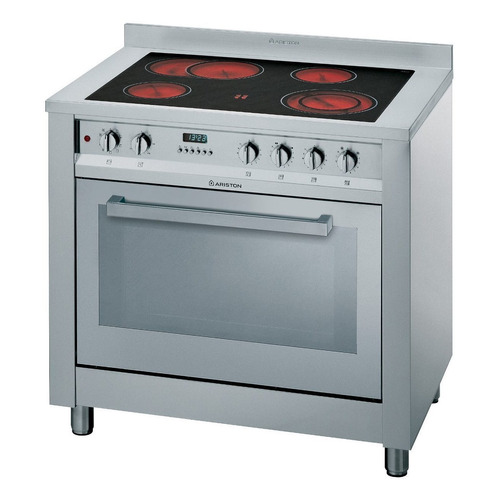 Cocina Ariston CP 0V9 M (X) DE eléctrica 4 hornallas  acero inoxidable 230V puerta con visor