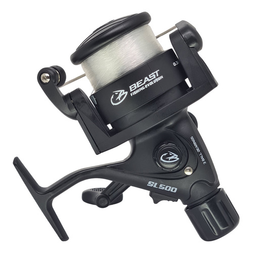 Reel Frontal Beast Sl500 Pesca Variada Rio 3 Rulemanes Color Negro