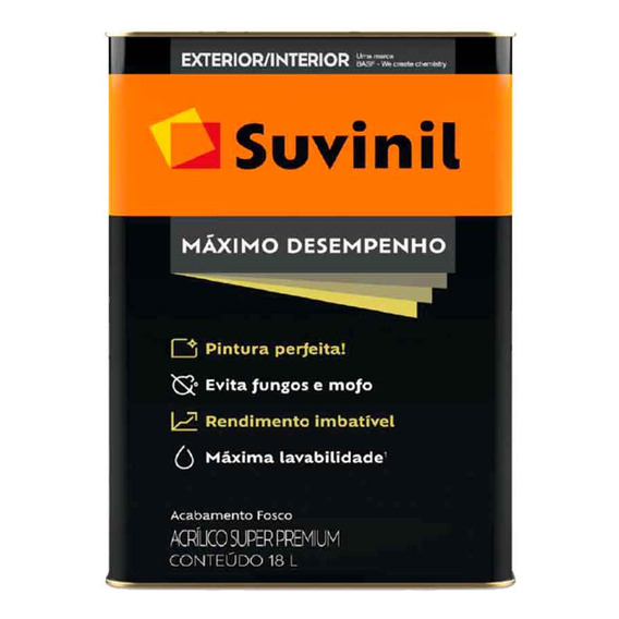 Pintura Latex Super Premium Suvinil Maximo Desempeño 18 Lts