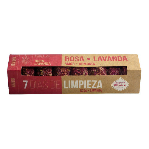 Pastillas Defumacion 7 Dias De Limpieza Sagrada Madre X1u. Fragancia Rosa - Lavanda