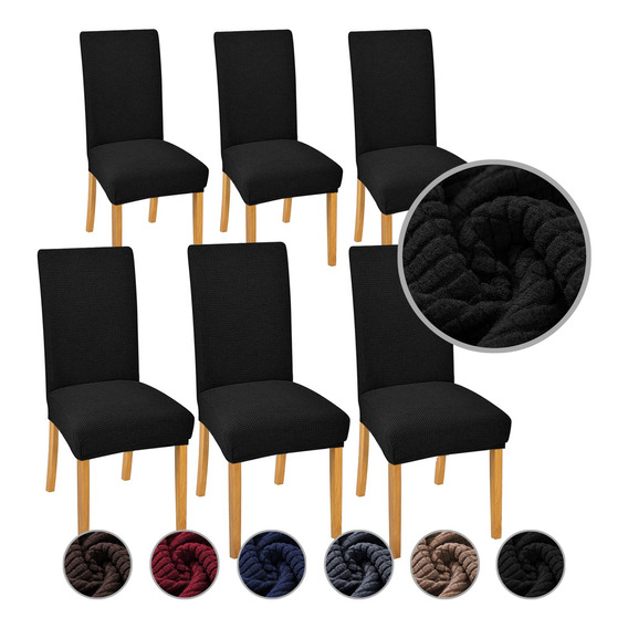 6 Pzs Fundas Protectoras  Removibles Para Silla Comedor 