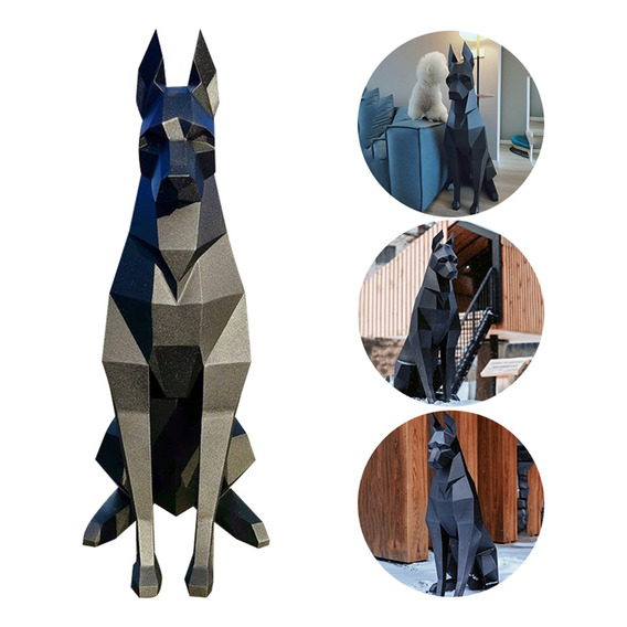 Escultura De Perro Doberman En 3d, 100cm De Alto