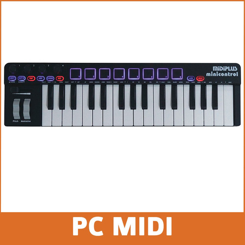 Teclado Midi Usb Midiplus Minicontrol 32 Teclas 8 Pads Full