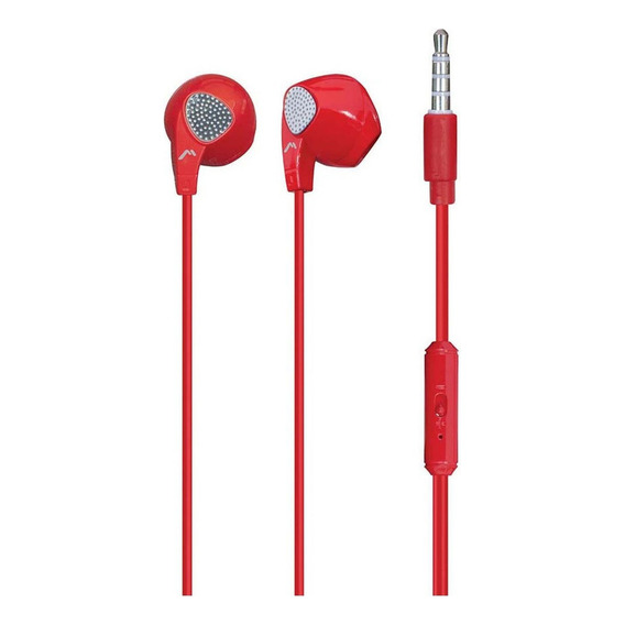 Audífonos Manos Libres Mitzu Diseño Ergonómico Mh-0092 Color Rojo