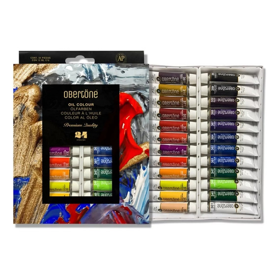 Set De Pinturas Al Óleo Obertone Premium De 24 Tubos De 12ml