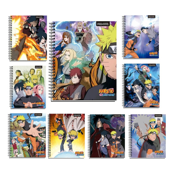 Pack 5 Cuadernos Universitario Proarte 100h 7mm Naruto