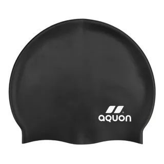 Aquon Gorra De Natación Silicona Lisa Color Negro Tamaño Unico