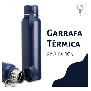 Garrafa Térmica Squeeze Academia Quente Frio Inox - 1 Litro Cor Preto