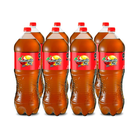 Manzanita Sol Pack Con 8 Botellas De Refresco De 2.5 Litros