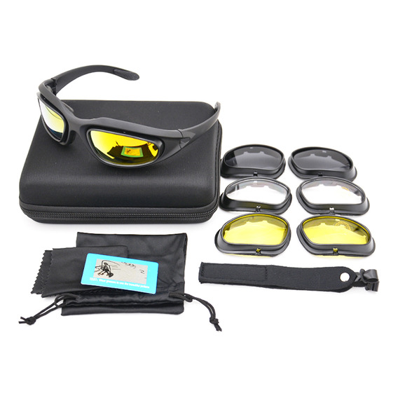 Kit De Gafas Tácticas C5 Polarizadas Uv400. Lentes Deportiva