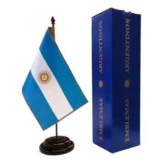 Mástil Escritorio Madera-bandera Argentina Calidad Premium