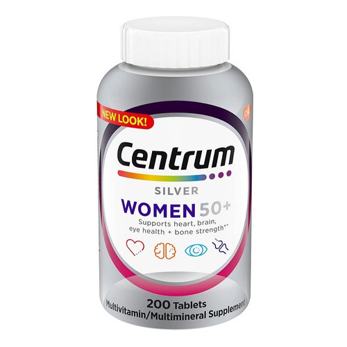 Centrum Silver Women 50+ Para 200 Días Vitaminas Minerales Sabor Sin Sabor