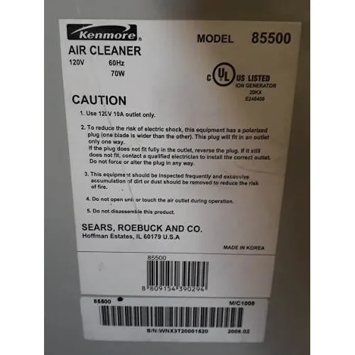 Kenmore 85500 outlet