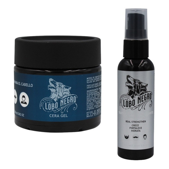 Lobo Negro Cera Gel Y Tratamiento Para Cabello Barba Bigote