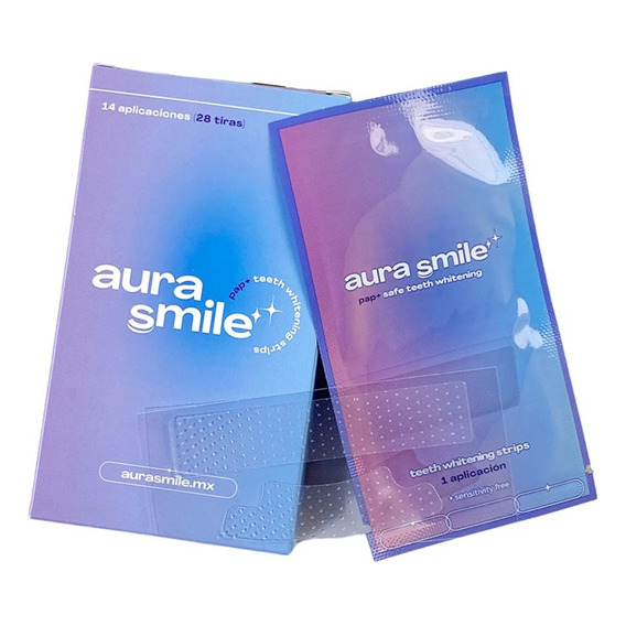 Aura Smile Tiras Blanqueadoras Dentales Sin Sensibilidad Pap