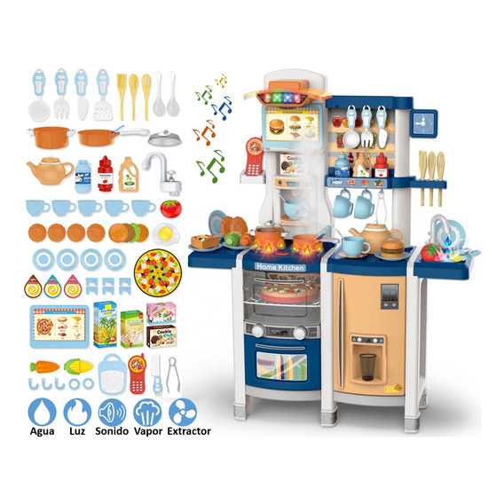 Cocina Cocinita Juguete Luz Sonido Agua Vapor Chef Infantil