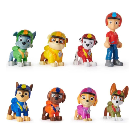 Paw Patrol Set 8 Figura Ryder Tracker Skye Zuma + Original 