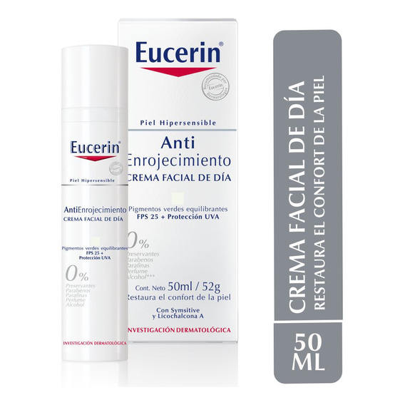 Crema Facial de Día FPS 25 Eucerin Anti Enrojecimiento para piel sensible de 50mL