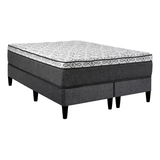 Sommier Europea El Emporio Del Hogar Regina Queen De 198cmx158cm Gris Con Base Dividida