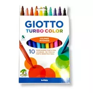 Marcadores Giotto Turbo Color X10 Punta Indestructible Fibra