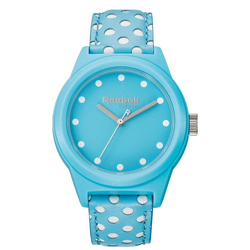 Reloj Reebok Classic R Polka Dots Rc-cpd-l2-pklk-kw Dama Color de la malla Celeste Color del bisel Celeste Color del fondo Celeste