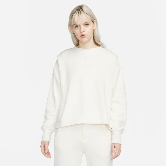 Remera Para Mujer Nike Sportswear Modern Fleece Blanco