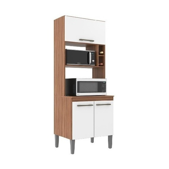 Mueble Cocina Auxiliar Microondas Horno Estantes 2 Puertas