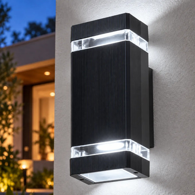 Aplique Bidireccional Pared Exterior Moderno Dicroled Gu10 Negro