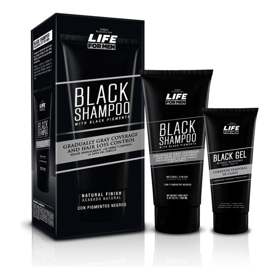 Life For Men Combo Black Shampoo + Black Gel