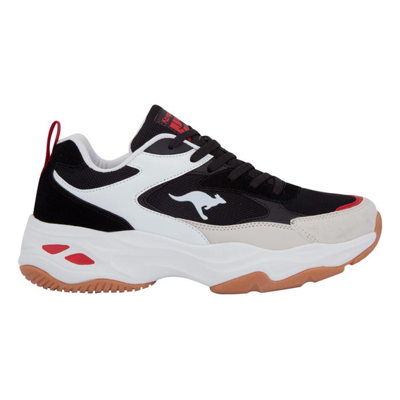 Tenis Casual Choclo Kangaroos 2262 Negro Y Blanco De Hombre