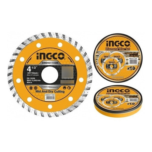 Set X 10 Discos De Widia Turbo 115mm 41/2 Dmd031152m - Smf Color Plateado