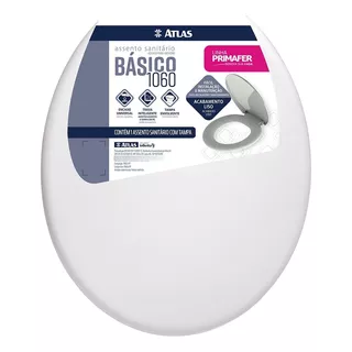 Asiento Tapa De Inodoro Blanca Plástico Universal Sanremo Color Blanco