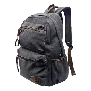 Mochila Bolsa Masculina Notebook Reforçada Escola Faculdade Cor Marrom Desenho Do Tecido Lona