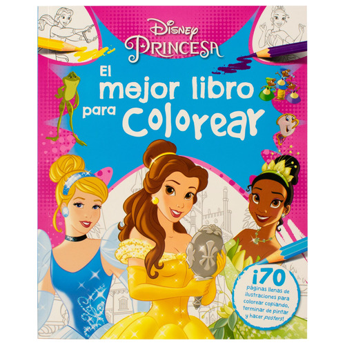 Libro con actividades para colorear: Disney Princesas, de Varios autores. Editorial Silver Dolphin (en español), tapa blanda en español, 2022