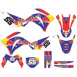 Adesivos Laminado Motocross Trilha Para Yamaha Xtz 250 19922 Cor Azul/Vermelho