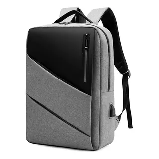 Mochila Premium Slim Leve Impermeável Para Notebook 15.6'' Resistente Cor Cinza Zafin