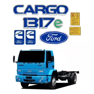 Adesivos Emblemas Resinados Compatível Cargo 1317e Completo Cor Azul