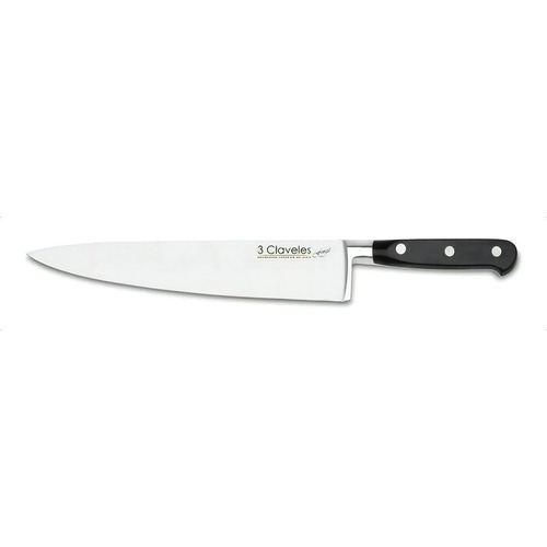 Cuchillo 3 Claveles Cocinero 25 Cm Forge Acero Inoxidable Color Negro