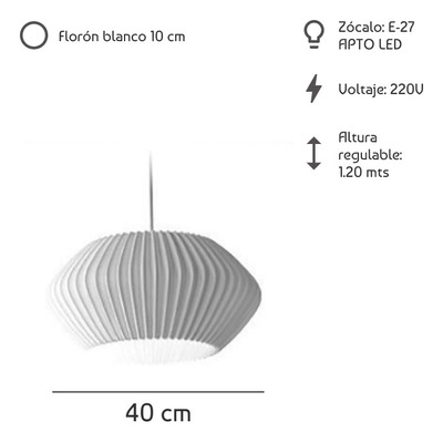 Lampara Colgante Diseño 40cm Exclusivo Sustentable Deco D3d