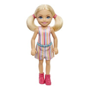 Boneca Barbie Club Chelsea Loira Shorts Listrado - Mattel Ms
