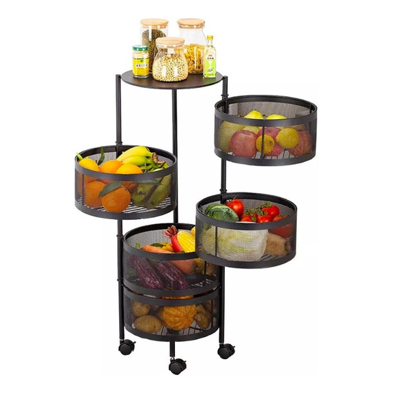 Carrito Organizador Multiusos 5 Niveles Frutero Cocina 360º