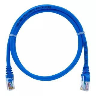 Kit 10 Patch Cord Cat5e 100% Cobre Azul 1 Metro