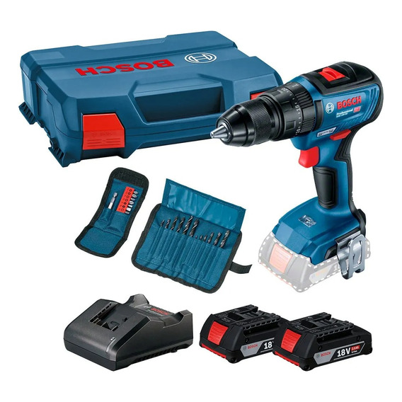 Taladro Percutor Bosch Gsb 18v-50 Bat Y Carg + Set 23 Acc