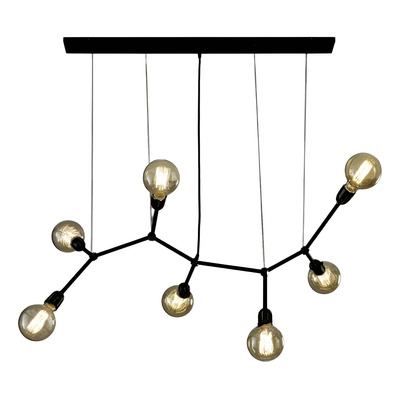 Colgante Brookyn 7 Luces Negro E27 Industrial