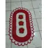Alfombra ovalada de ganchillo para sala de estar, dormitorio, flores blancas y rojas, 69 x 50