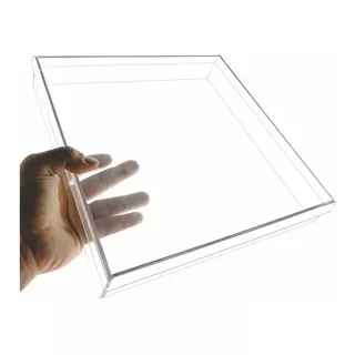 Caixa Acrilica Transparente Multiuso Premium 30x30x5cm Liso