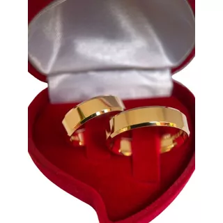 Par De Alianças  Ouro 18 K 5 Mm 8 Grs Anatômico Casamento! 