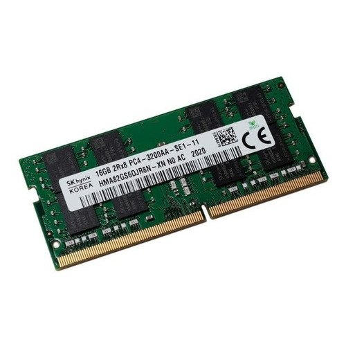 Memoria RAM gamer color verde  16GB 1 SK hynix HMA82GS6DJR8N-XN