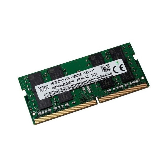 Memoria RAM gamer color verde  16GB 1 SK hynix HMA82GS6DJR8N-XN