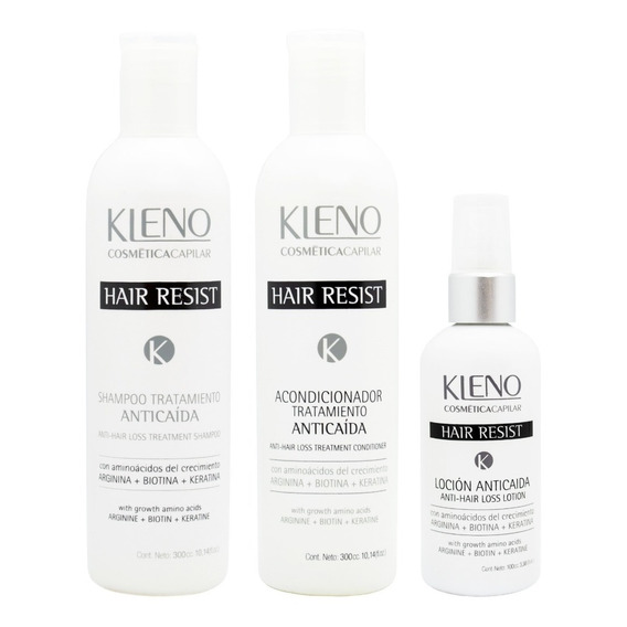 Kleno Hair Resist Shampoo Acondicionador Loción Anticaída 3c